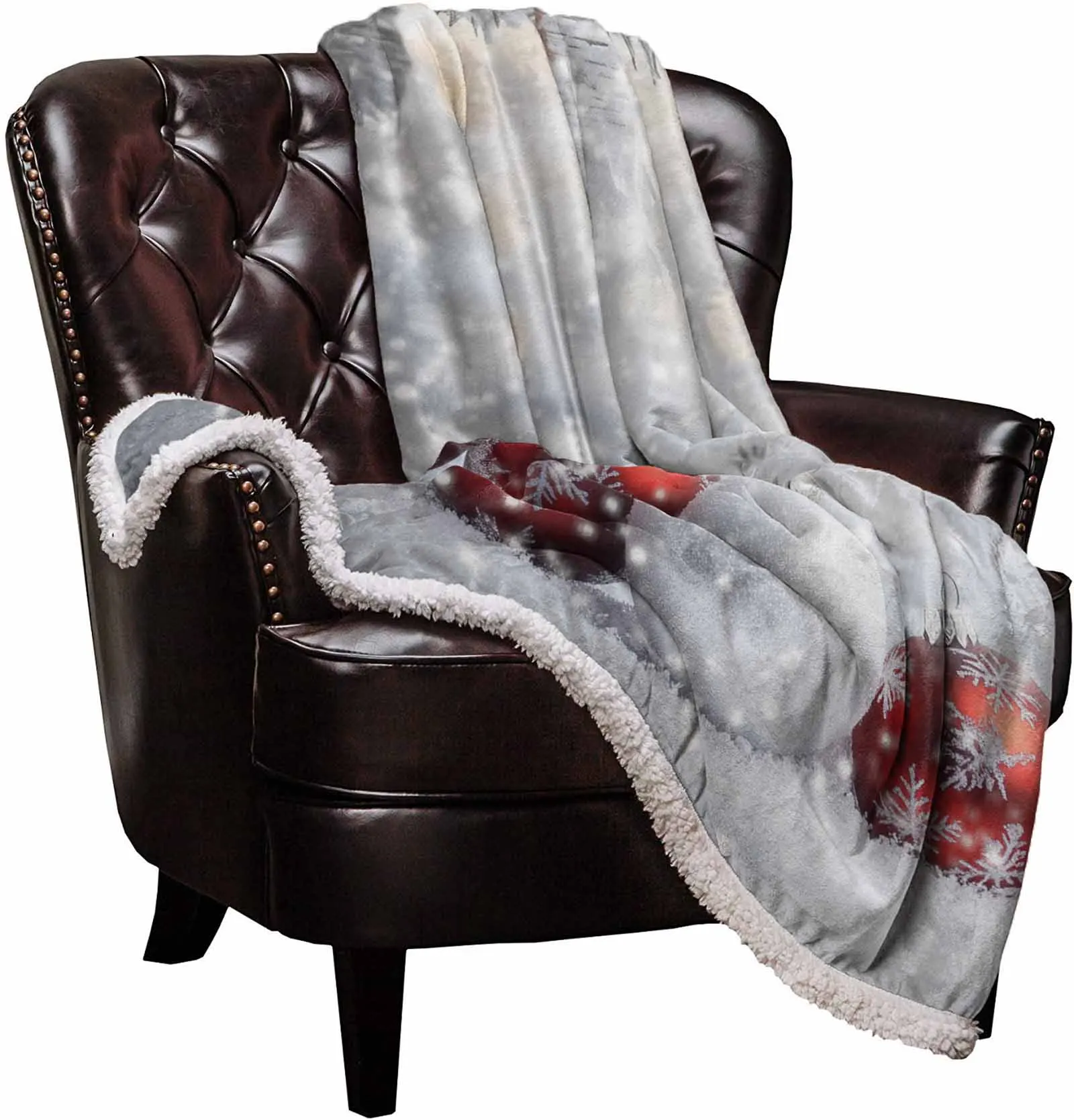 Christmas Snowball Cashmere Blanket Warm Winter Soft Throw Blankets For Beds Sofa Wool Blanket Bedspread