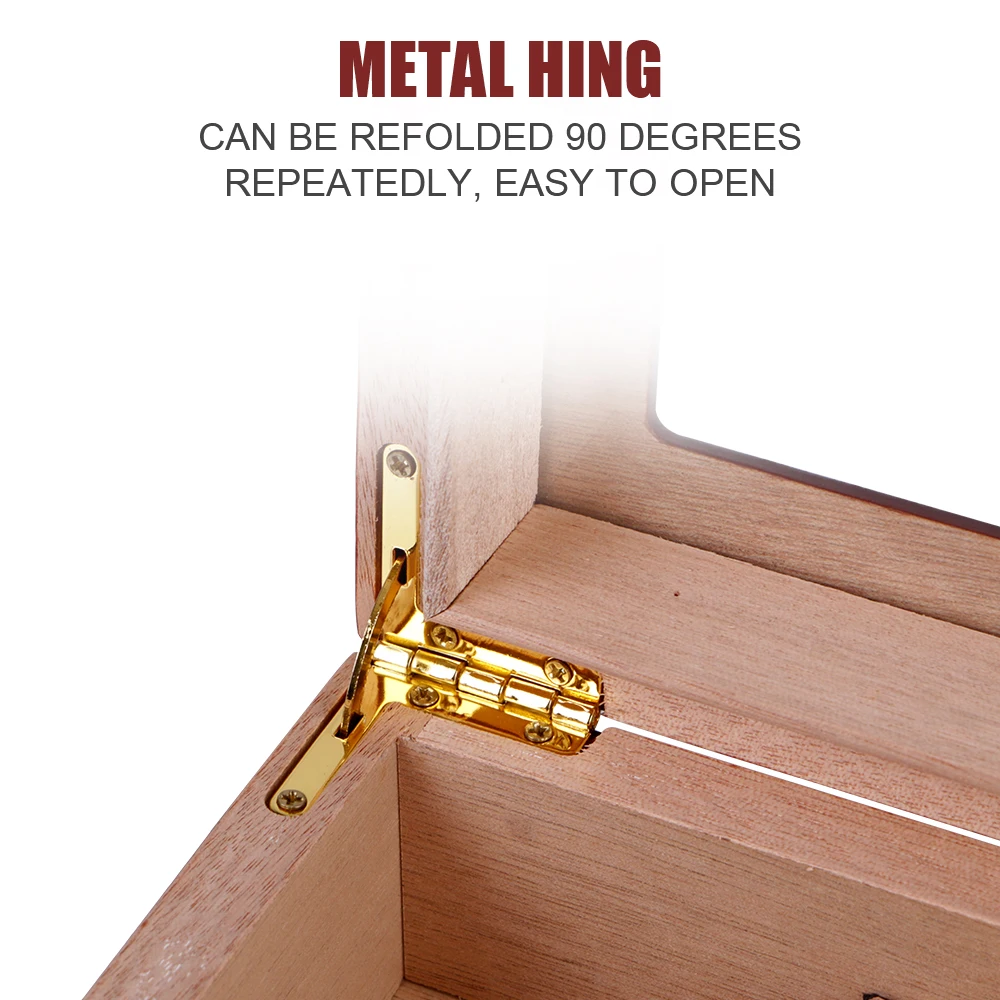 

С гигрометром, увлажнителем, аксессуары для курения, кедровое дерево, коробка для хьюмидора для путешествий, чехол для хьюмидора для сигар, прозрачный свет