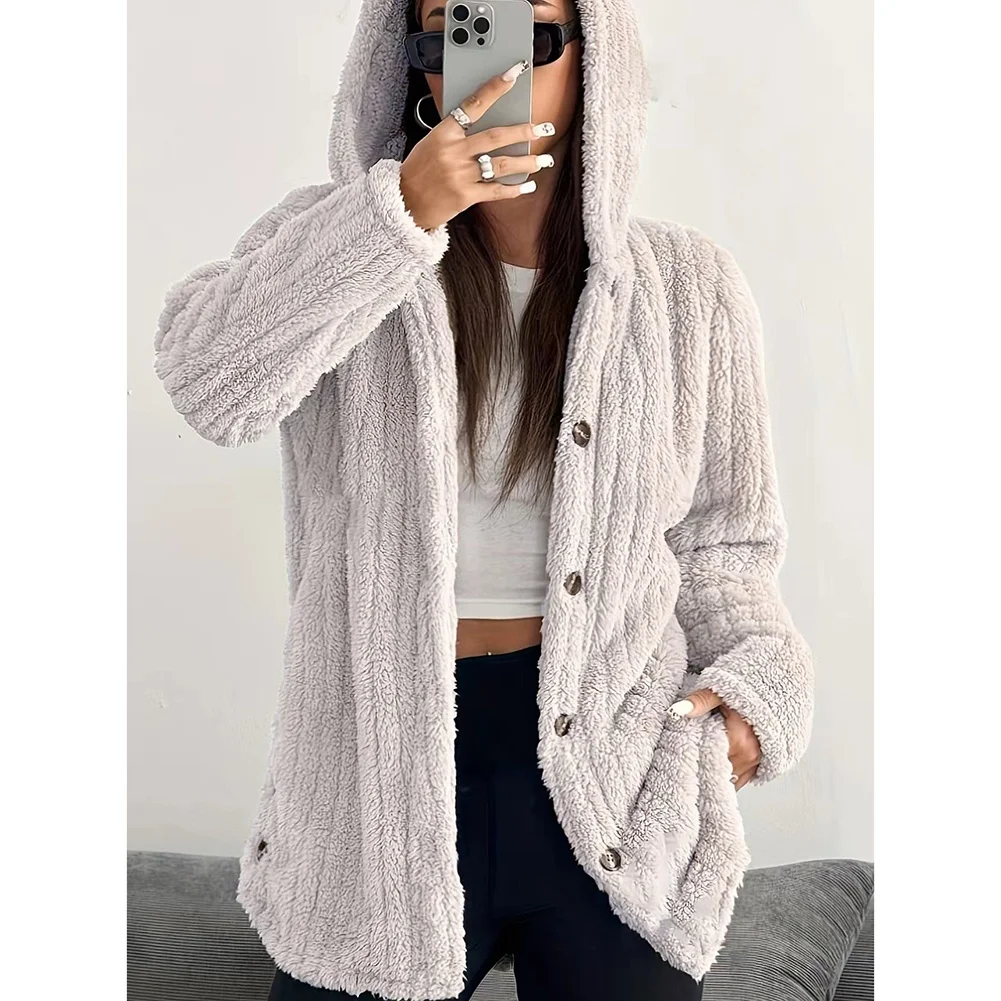 Womens Lightweight Fleece Jacket Hooded Vertical Stripe Pattern Regular Beach Days Cycling Adventures and Holiday Travel
