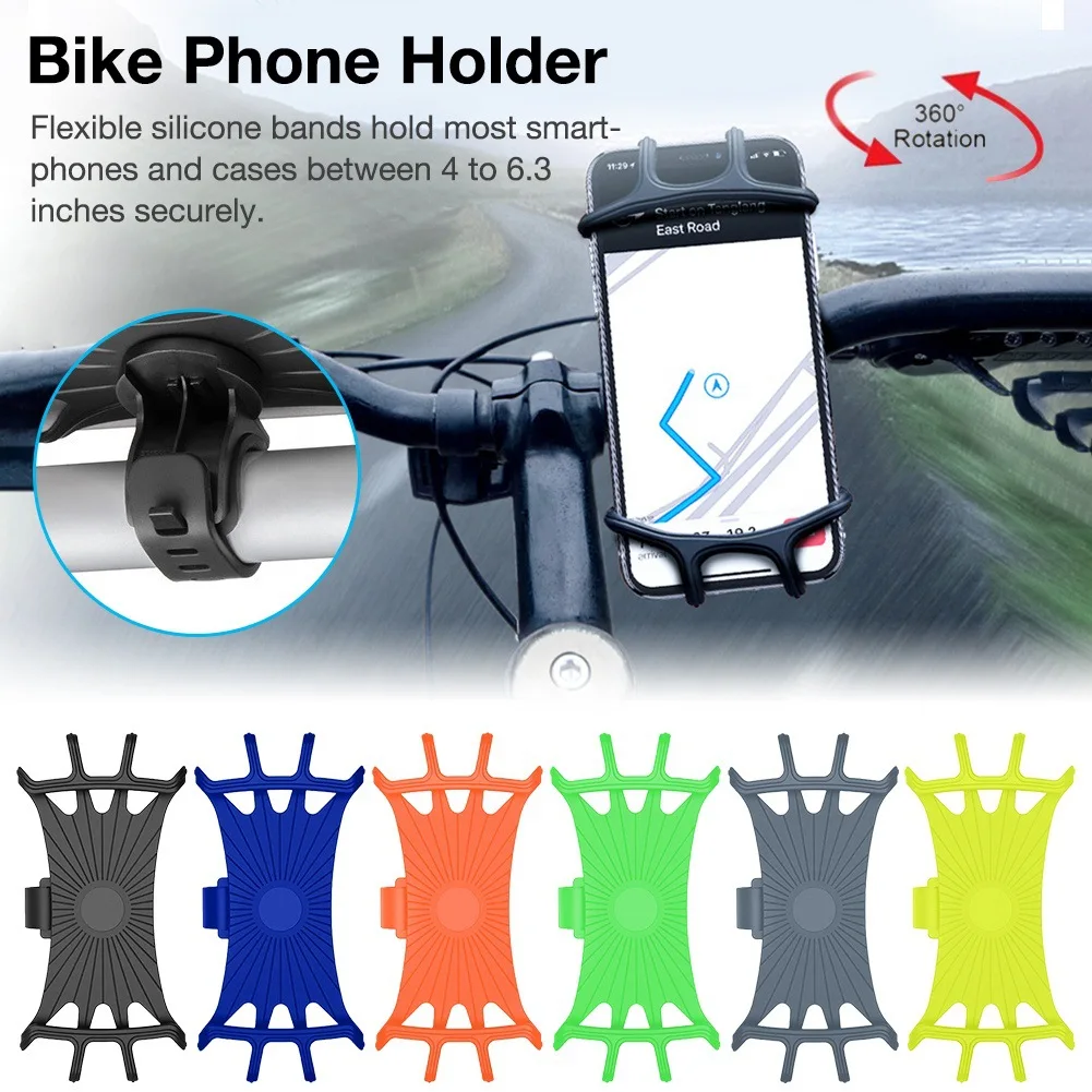 Support de téléphone portable rotatif en Silicone pour vélo, 360, pour voiture, moto, pour Iphone 11 Xiaomi 10 Huawei P40