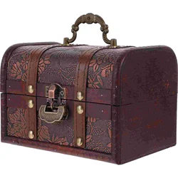 Jewelry Organizer Box Pirate Treasure Chest Storage Holder Wooden Case Accessories Trinket