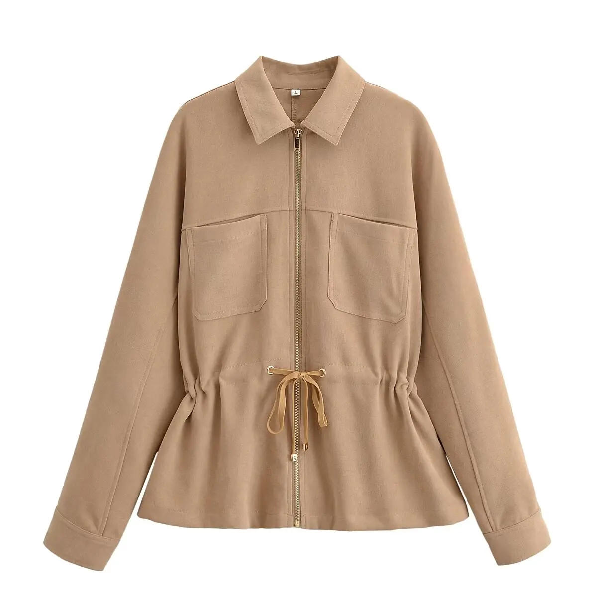 Frauen Frühling Herbst Feste Mantel Weibliche Casual Lace-Up Kurze Outwear Dame Kordelzug Dünner Mantel Mode Elegante Jacken Streetwear