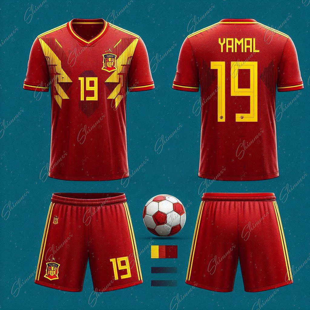 2024 New Spain Team No. 29 Yamal Jersey Team Training Clothing Adult Children Sports Quick Drying Football Uniform Suits