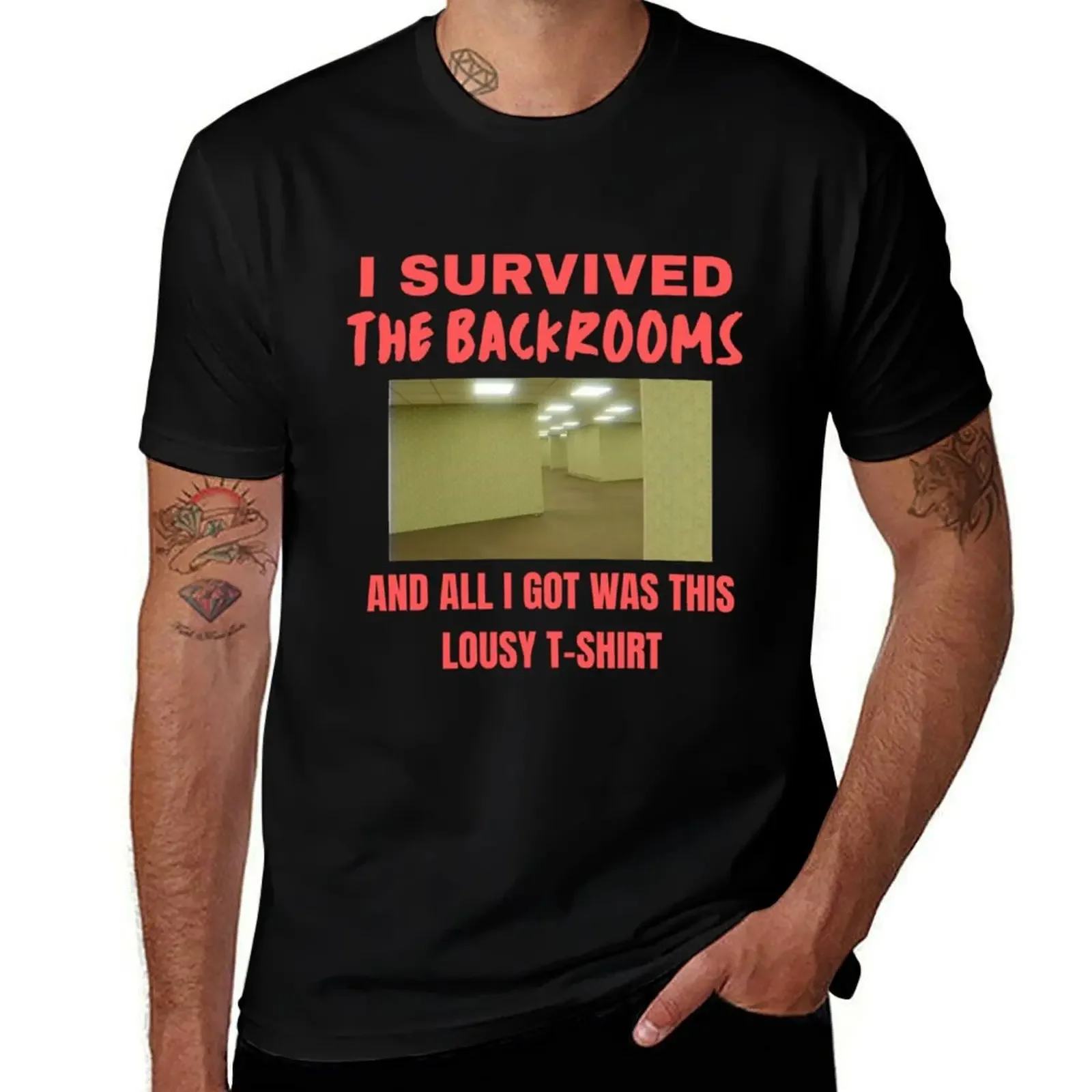 I Survived The Backrooms and All I Got Was This Lousy T-Shirt clothes summer 2025 funny costumes black t shirts for men