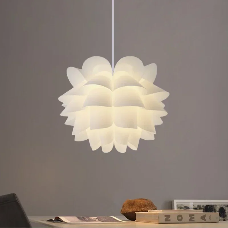 DIY Puzzle Lights Lotus Chandelier Ceiling Pendant Modern Lamp Shade for North European Style Room Decoration