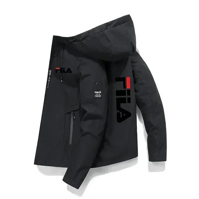 

Men's 2026 Autumn Winter Fashion Casual Windbreaker Windproof Zipper Jacket Outdoor Sports Shopping Coat Printed Logo Top