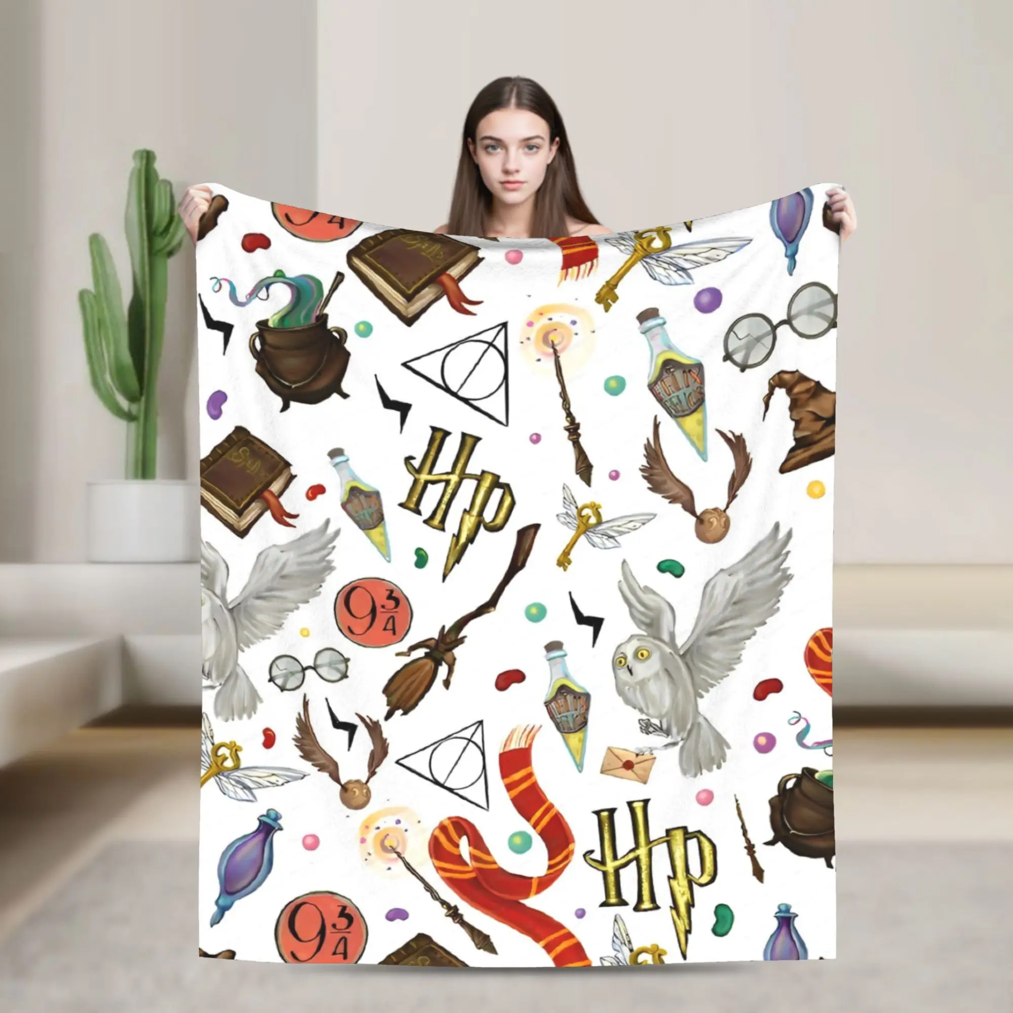 

Одеяло с цифровой бумагой «Гарри Поттер» Magic School Magic Wizard, нечеткая новинка, мягкое одеяло для покрывала, зимнее