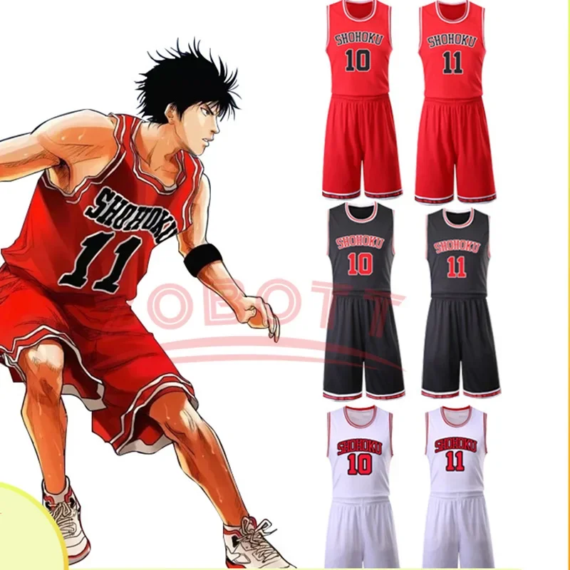 Slam Dunk Cosplay Kaede Rukawa Sakuragi Hanamichi Cosplay Costume Anime Vest Basketball Jersey School Uniform JS7954