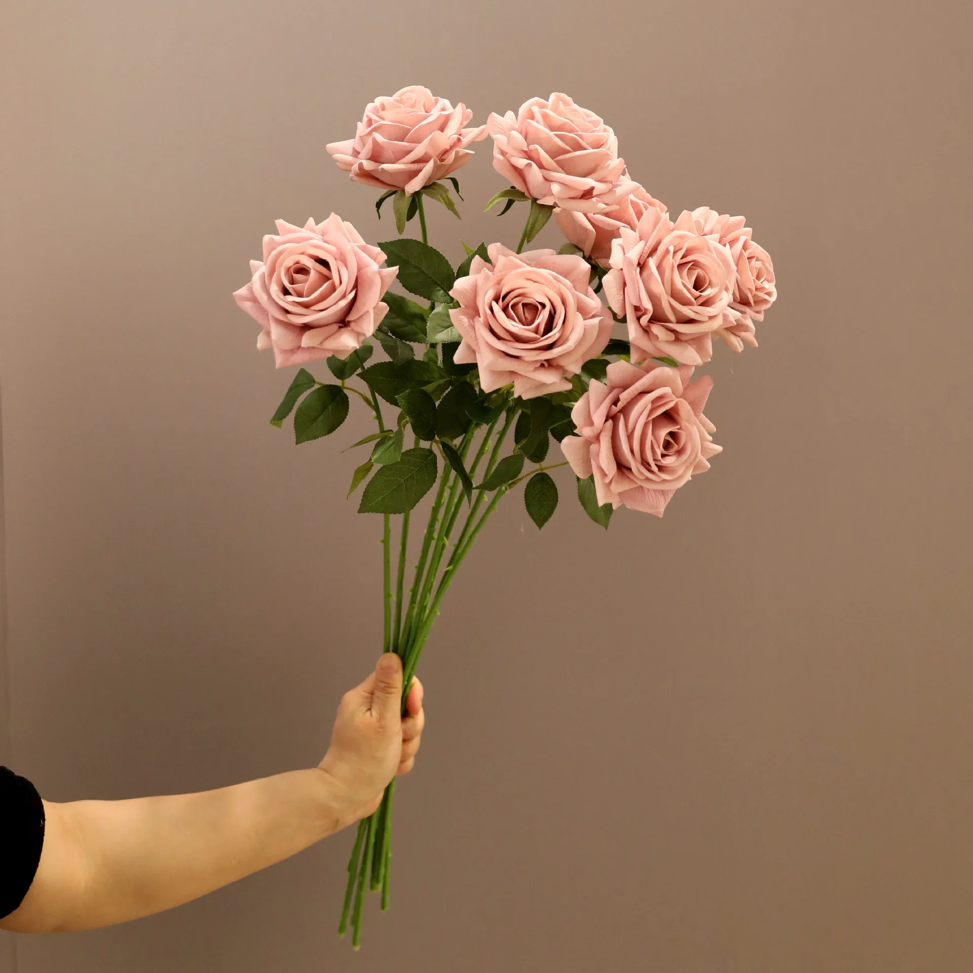 5Pc Artificial Moist Rose Real Touch Flowers Wedding Decor Realistic Rose Bridal Bouquet Home Decoration Accessories Party Flore