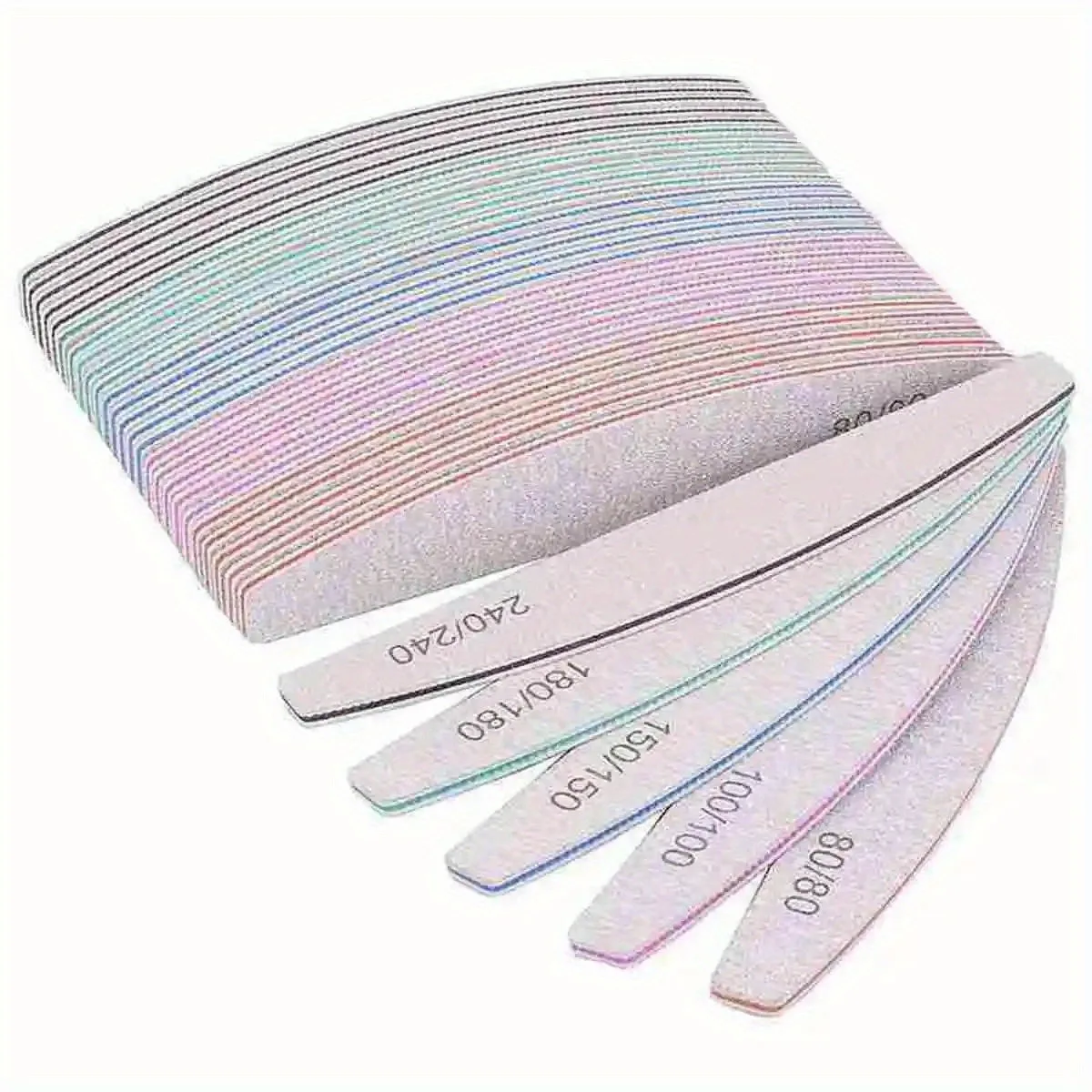 ملف أظافر احترافي، ورق صنفرة، مبرد أظافر سميك قوي، إكسسوارات وأدوات أظافر نصف قمر ليموني #1