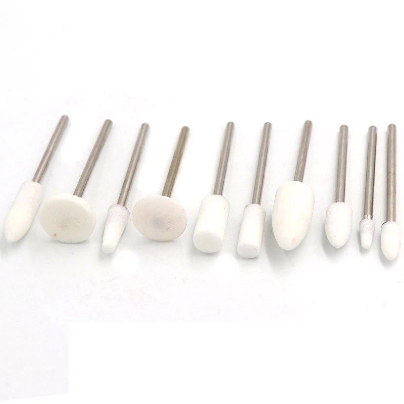 

2.35mm Handle 120Grit Wheel Head Abrasive Mounted Stone White Corundum Grinding Head Stone Wheel For Electric Grinder