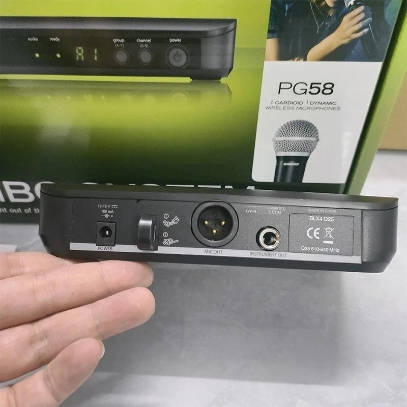 for BLX4 BLX24 System PG58 SM 58 BETA58 Wireless Microphone 2 Channel UHF Dual Kit for Shure Karaoke Stage Performance