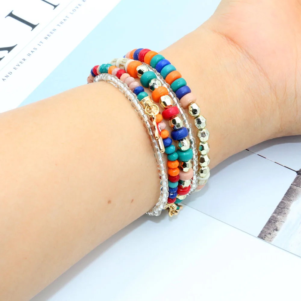 Boho Bracelet for Galaxy Watch 6 /5 Pro 45mm Wristband Beaded No Gap Band for Samsung Galaxy Watch 5 40mm 44mm/ Watch 4 Classic