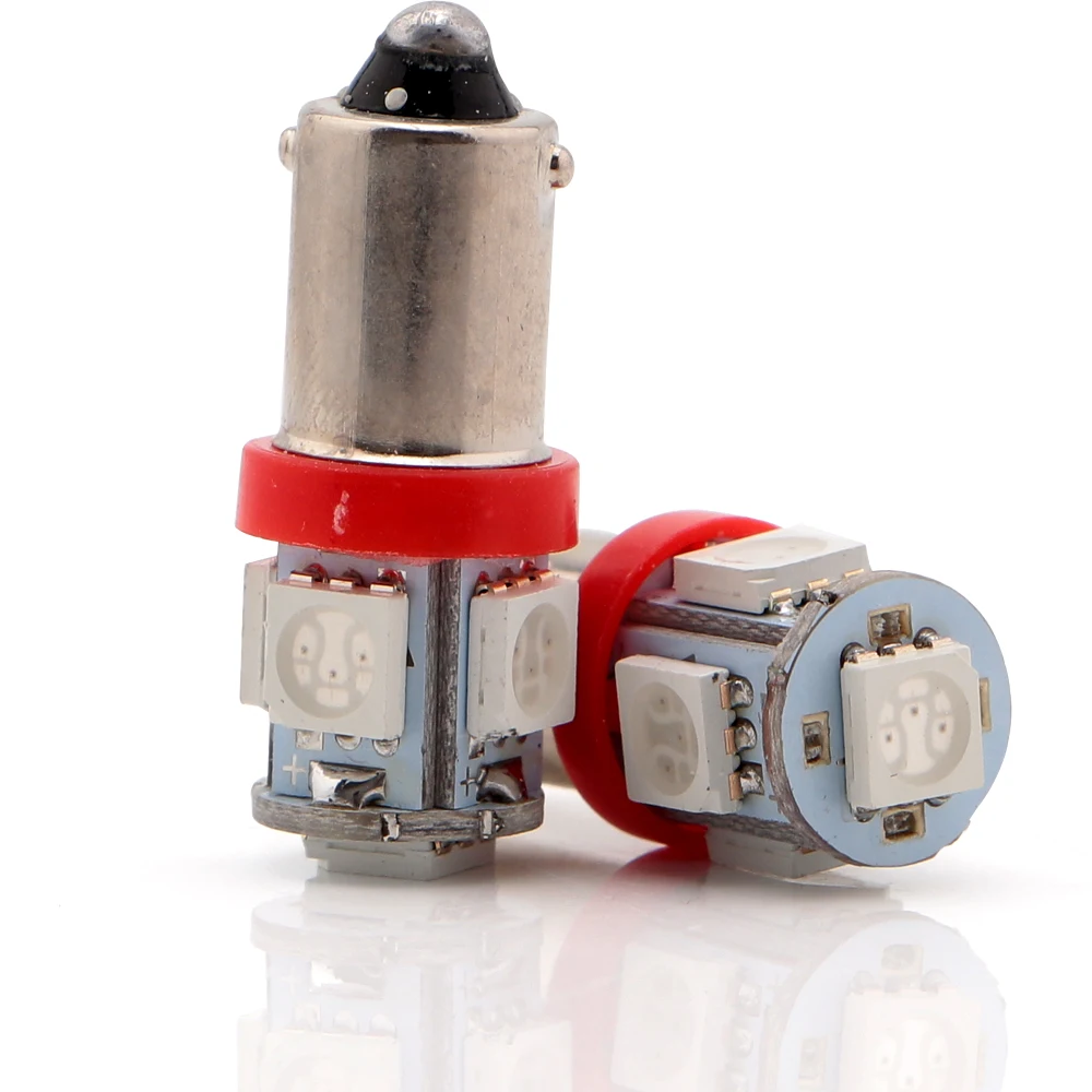 

100 шт., красные DC24V T4W T11 BA9S 5050 5 SMD
