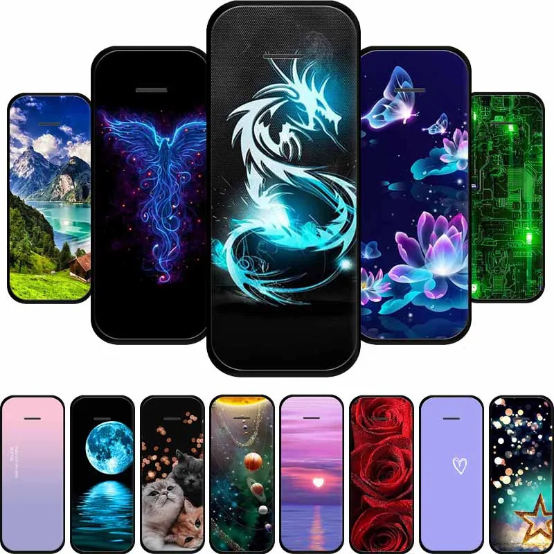Funda de teléfono para Nokia 215 4G 2020, Funda trasera a prueba de golpes de silicona negra, Funda suave para Nokia 215 4G, Funda de 2,4 pulgadas
