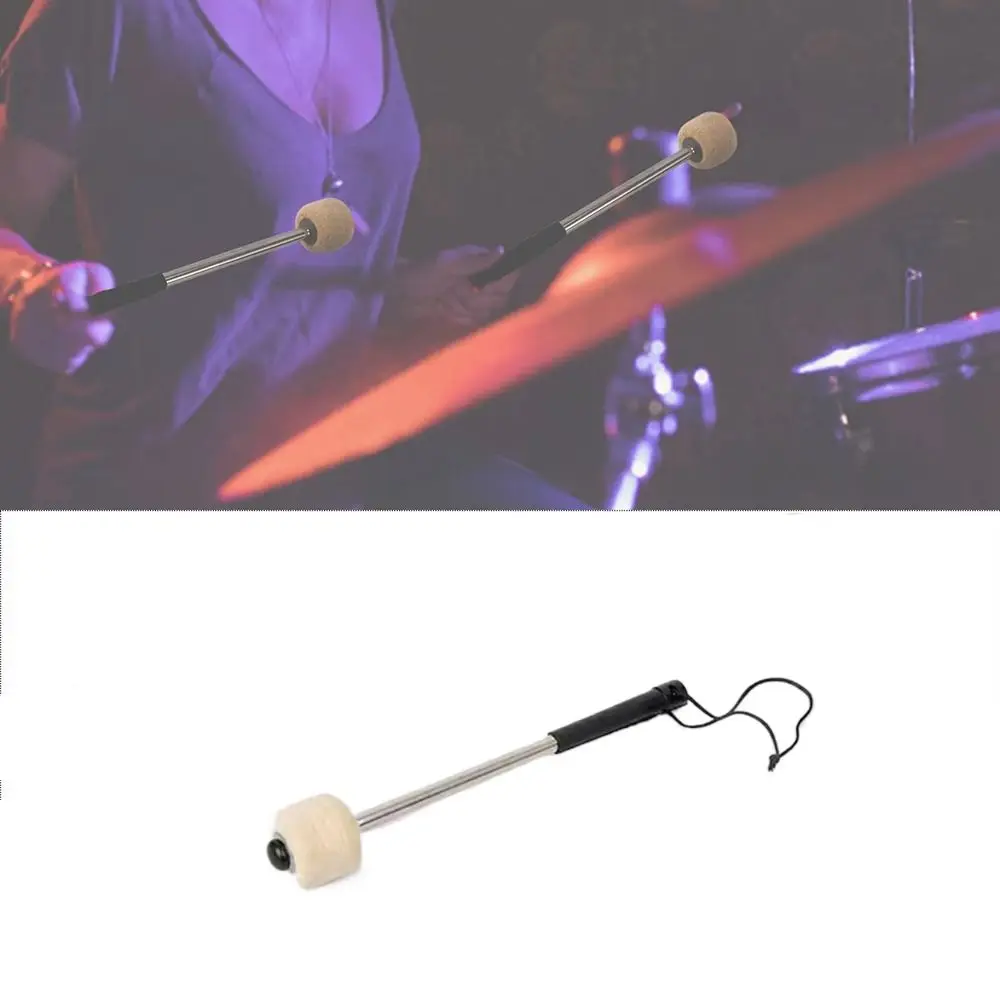 Professional Marching Bass Drum Stick Mallet with Hanging Rope Percussion Part Timpani Metal Drum Sticks