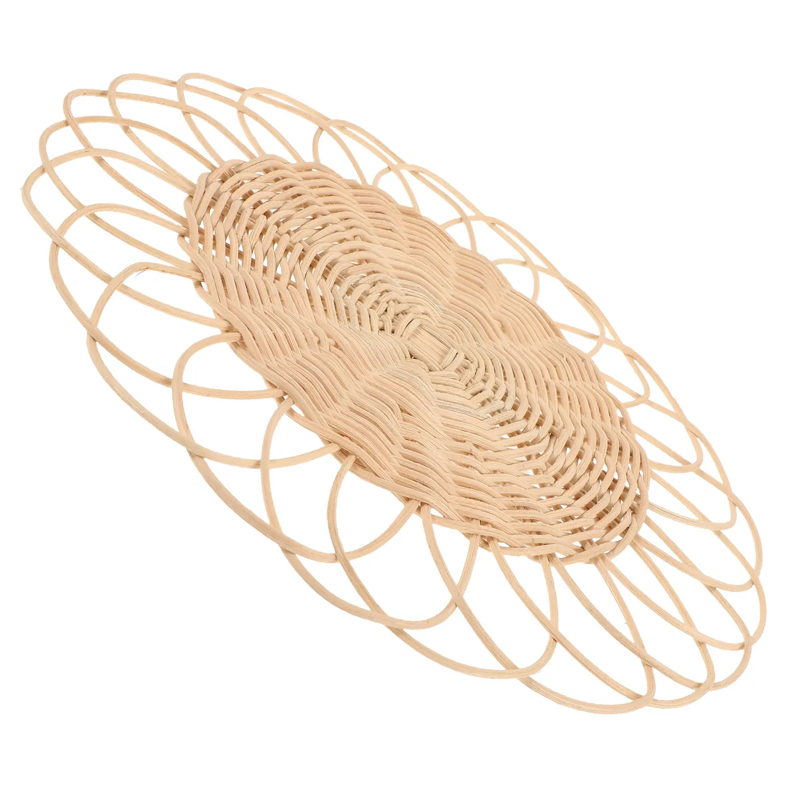 

Bohemian Rattan Woven Pot Holder Hot Dish Placemat Desktop Decoration Natural Braided Rustic Woven Cup Mat Heat