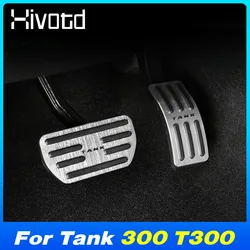 Pedal de freno de combustible de pie de acelerador de coche, cubierta protectora embellecedora de aleación de aluminio para tanque WEY GWM 300 T300 2023 2024, accesorios interiores