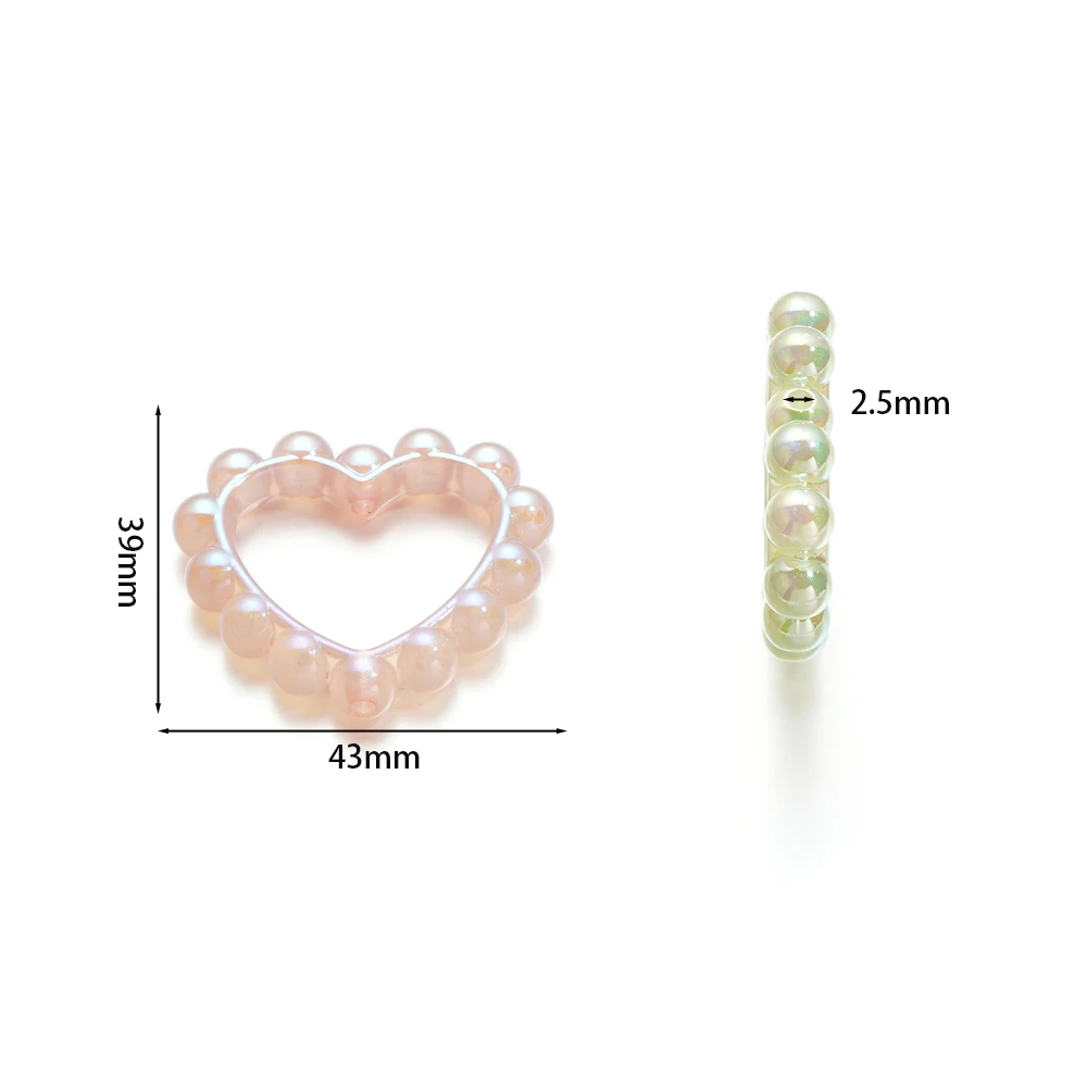 5pcs/Lot Acrylic Heart Shape Beads Frame Connectors for Jewelry Making Accessories DIY Necklace Bracelet Earrings Wholesale