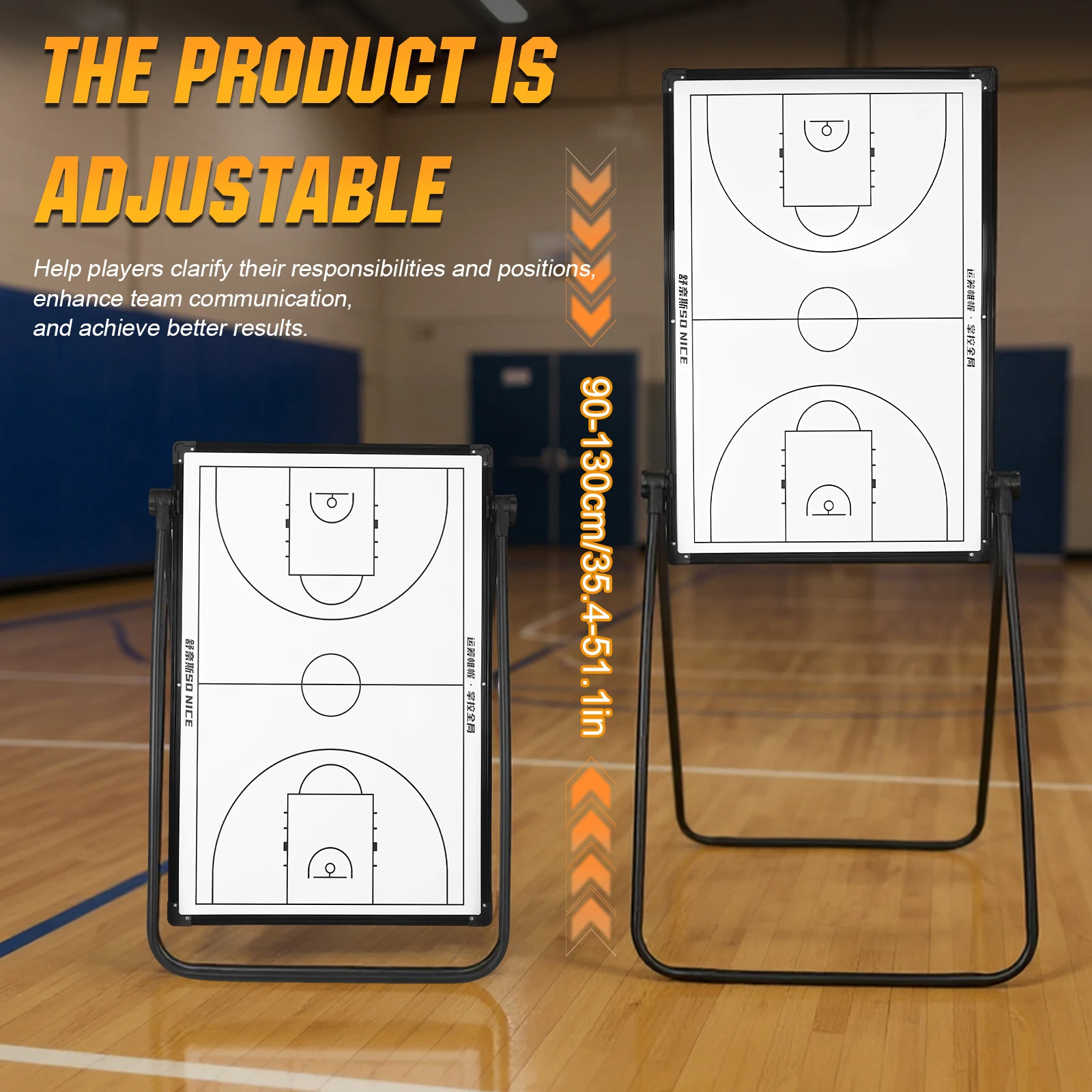 

Double Sided Basketball Board with Markers Eraser Teaching Assistant Equipment Reusable for Basketball Soccer Volleyball Coaches