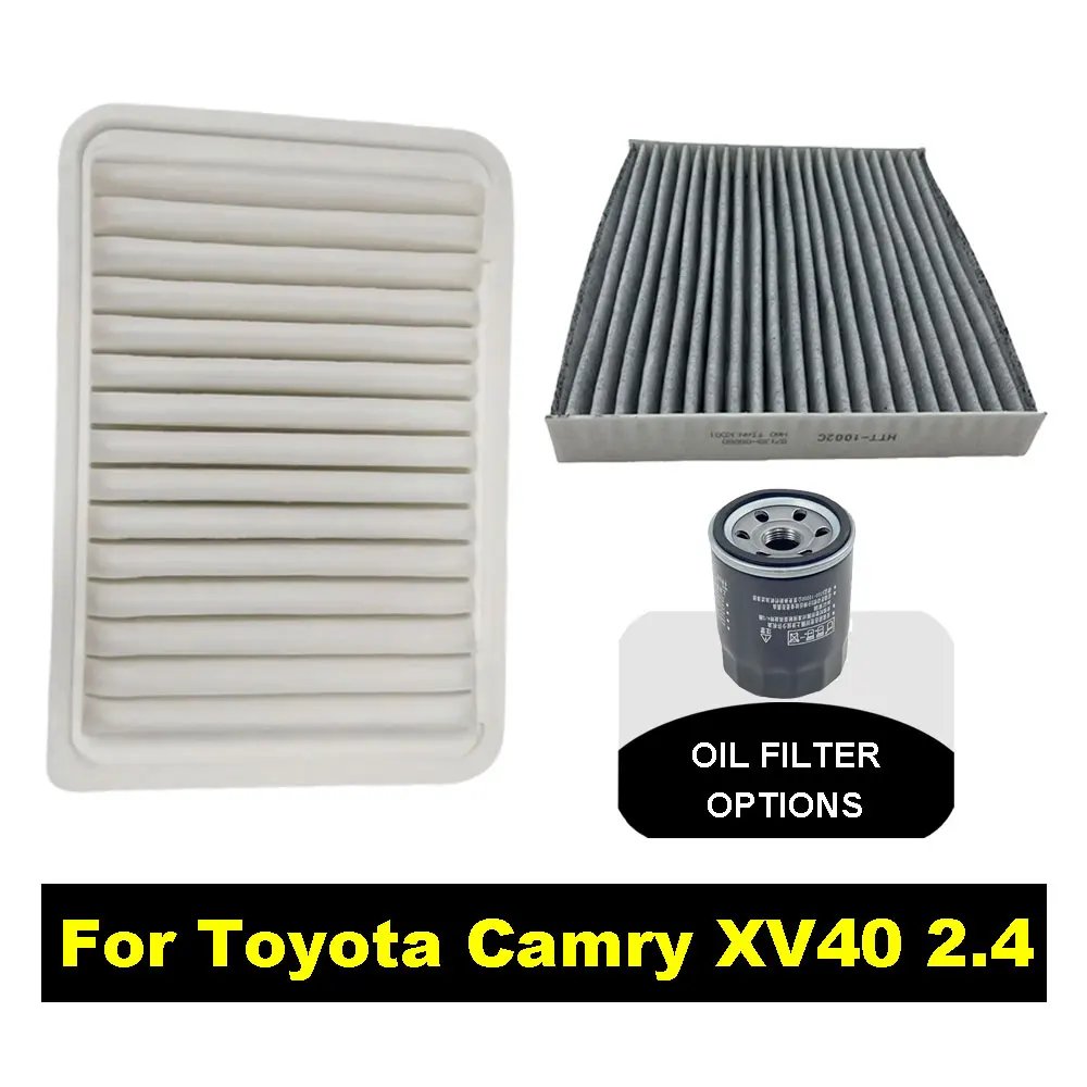 2-3pcs Filter Set For Toyota Camry  XV40 2006 2007 2008 2009 2010 2011 2.4L Engine Air Oil Filter Kit 1780128030 17801-0H050