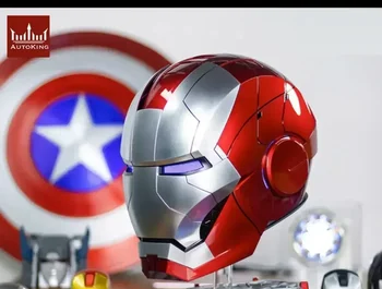 Electronic Iron Man Mk5 1:1 Helmet Automatoc Voice Control Avengers Mk7 Mk5 Cosplay With Led Light Toy Close Ironman Helmet Gift 12