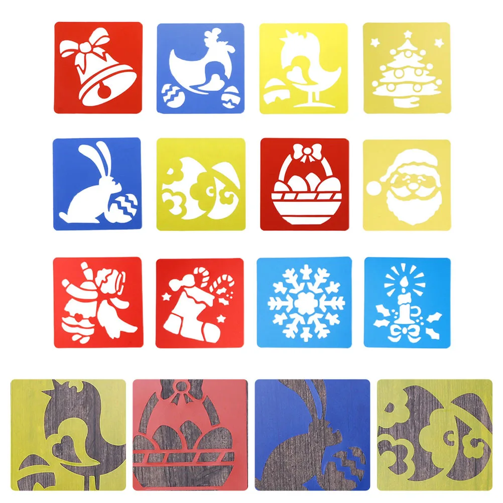 

12Pcs Christmas Drawing Stencil Hollow Templates DIY Painting Accessories Xmas Kids Art Crafts Decoration Gift