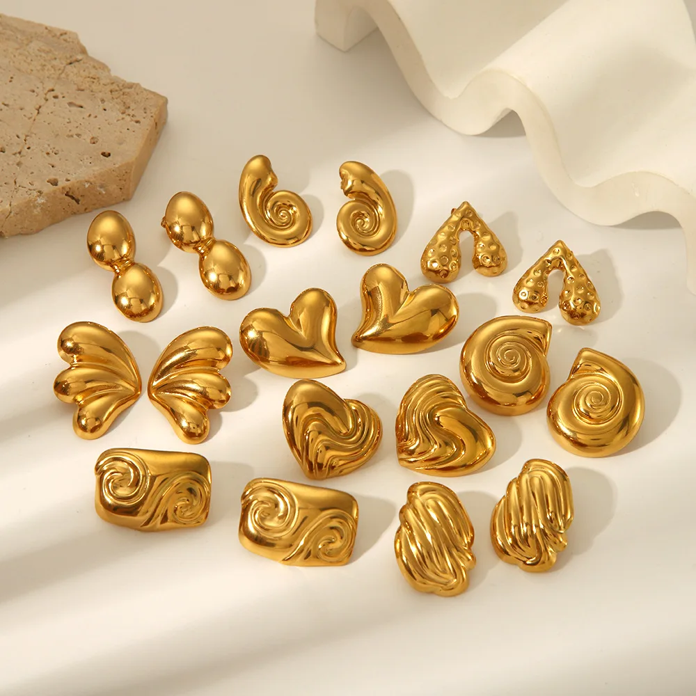 يوري مقاوم للماء الفولاذ المقاوم للصدأ معدن هندسي غير عادي قطرة استرخى أقراط منع الحساسية بيان مجوهرات مقاوم للماء