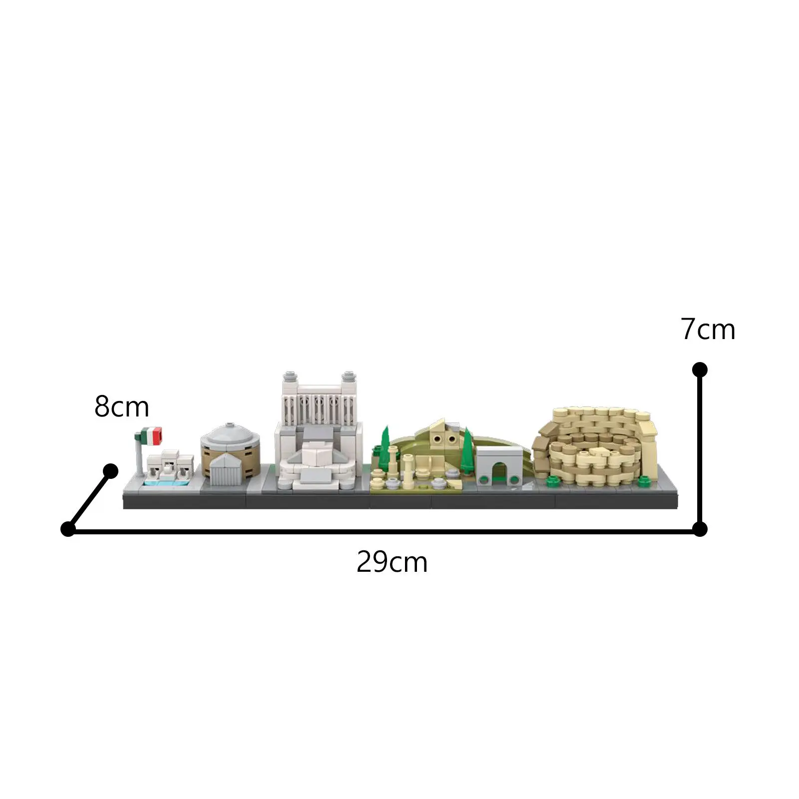 Rome Skyline Architecture Model 373 Pieces for Collection MOC Build Gift