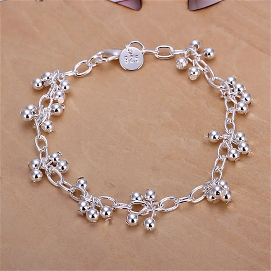 

Beautiful 925 Silver Bracelets Nice For Wedding Women Chain Bracelet Charm Beads Fashion Gorgeous Jewelry Wholesale