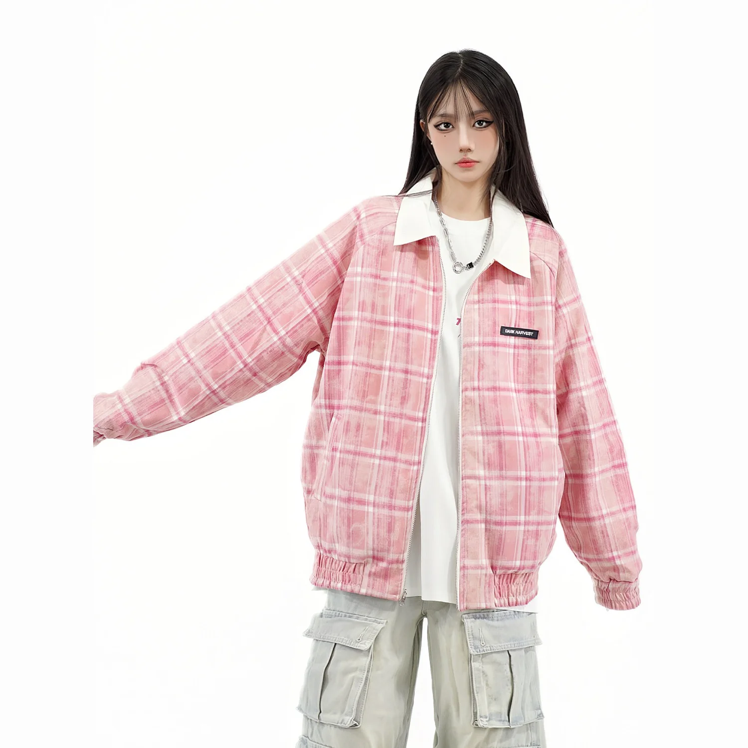 

Женские куртки больших размеров, зима 202, тонкие молнии, универсальные офисные базовые черные нишевые розовые утолщенные маленькие нежные альпинистские куртки