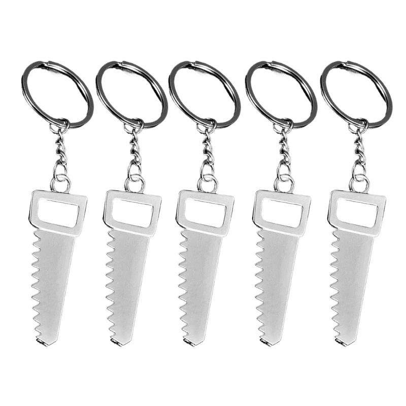 5 Pieces Miniature Claw Hammer Keyrings Stylish Metal Key Holder Silver Zinc Alloy Silver Mini Tools