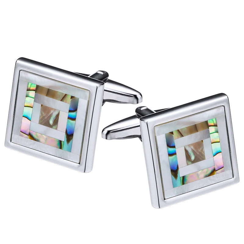 KFLK Jewelry shirt cufflinks for mens Brand Coloured Shell Cuff link Fashion Button High Quality Luxury Wedding  guests