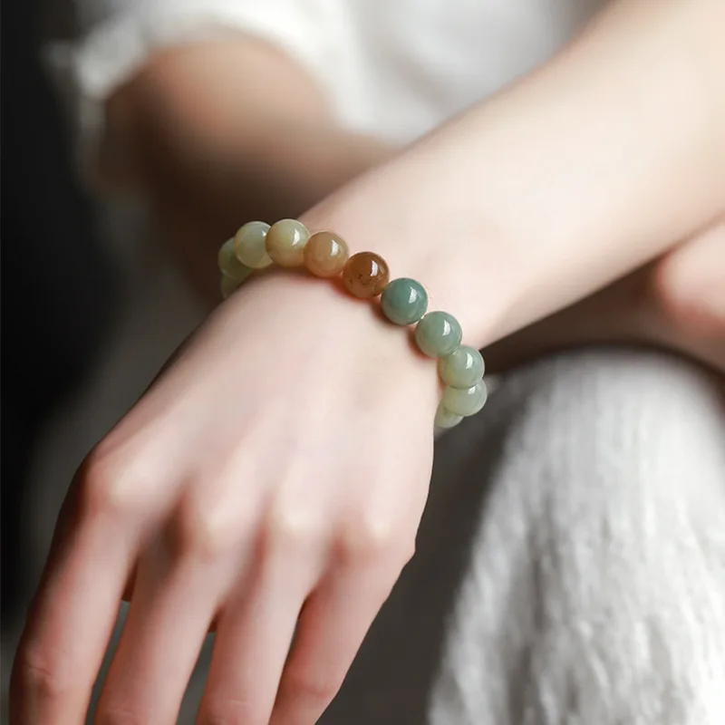Natural Hetian Lucky , Multi-Bead , Plain , Women'S Summer Beaded , Jade Bracelet, Men
