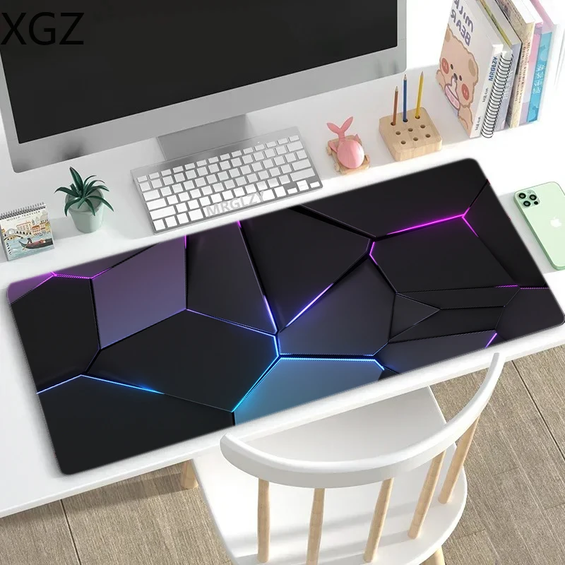 New geometric fragment graphics game mouse pad neon large table pad non-slip rubber base suitable for office e-sports home use