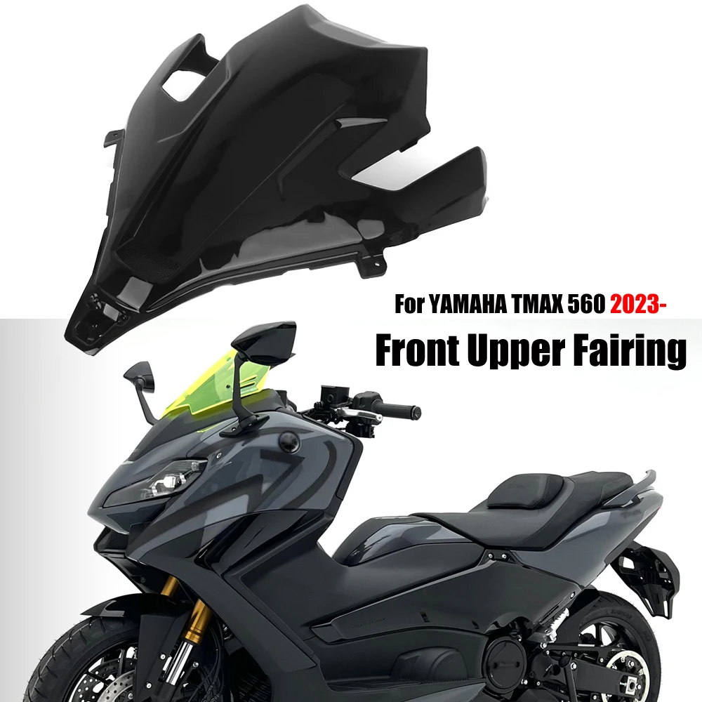 New Motorcycle Glossy Black Front Fairing Panel Cover For YAMAHA TMAX 560 TMAX560 T-MAX560 T-MAX 560 Upper Cowling 2023 2024