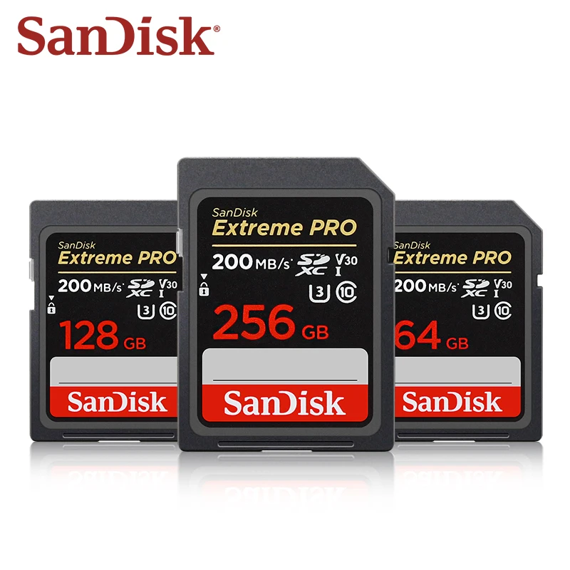 

Карта памяти SanDisk V30 SD для фотоаппарата, скорость до 200 МБ/с, SDXC, 128 ГБ, 256 ГБ, 64 ГБ, 32 ГБ, U3, C10, Flash, UHS-I, 100% оригинал