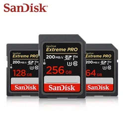 SanDisk V30 SD Card for Camera Up to 200Mb/s SDXC Memory Card 128GB 256GB 64GB 32GB U3 C10 Flash UHS-I Camera Card 100% Original