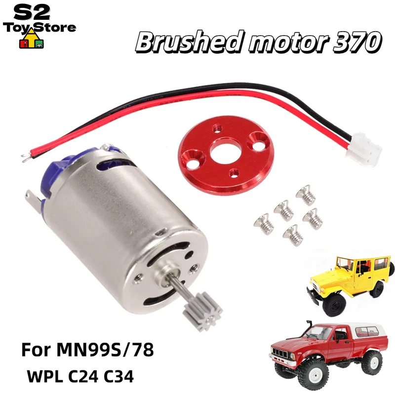 Brushed 370 High Speed Motor With Motor Mount For MN99S MN78 WPL C24 C34 RC Crawler Car Upgrade Parts With Mounting Screws