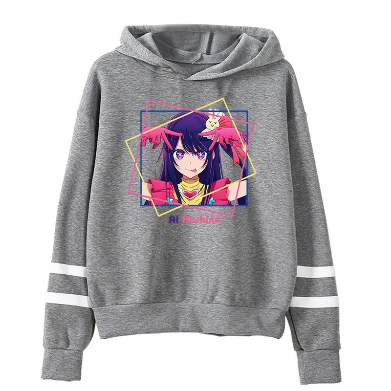 Oshi No Ko Anime Ai Hoshino-Sudadera con capucha para hombre y mujer, ropa de calle con mangas paralelas, sin bolsillos, estilo Harajuku, 2023