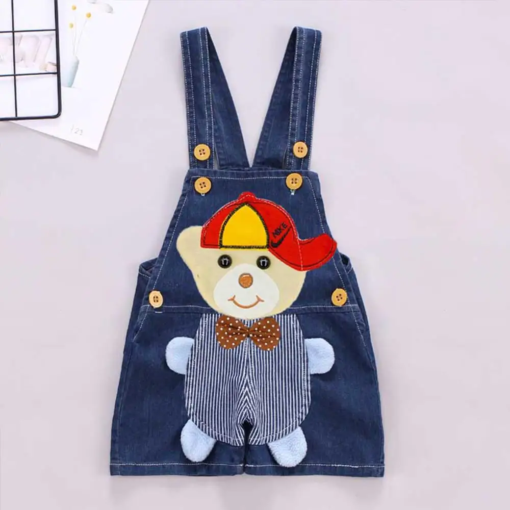 Fashion Loose Summer Pants Shorts Toddler Kids Denim Rompers Baby Boys Girls Jeans Overalls Cute Cartoon Babe Overalls Clothes