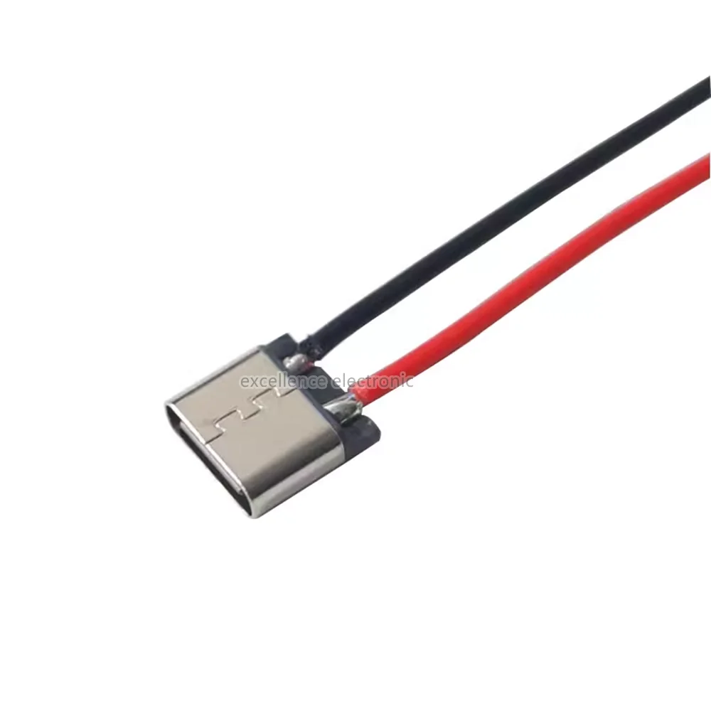 1-10Pcs Type C 2 Pin Waterproof Female USB C Socket Port With Screw Hole Fast Charge Charging Interface USB Connector with cable