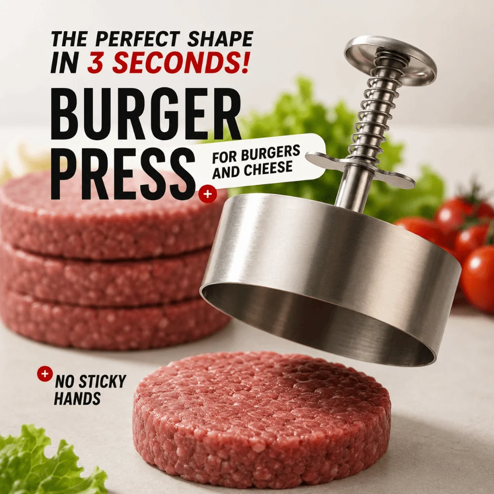 Stainless Steel Burger Press Non Stick 8/10/12 cm Patty Making Mold Kitchen Tool Round Hamburger Patty Maker Home Cooking