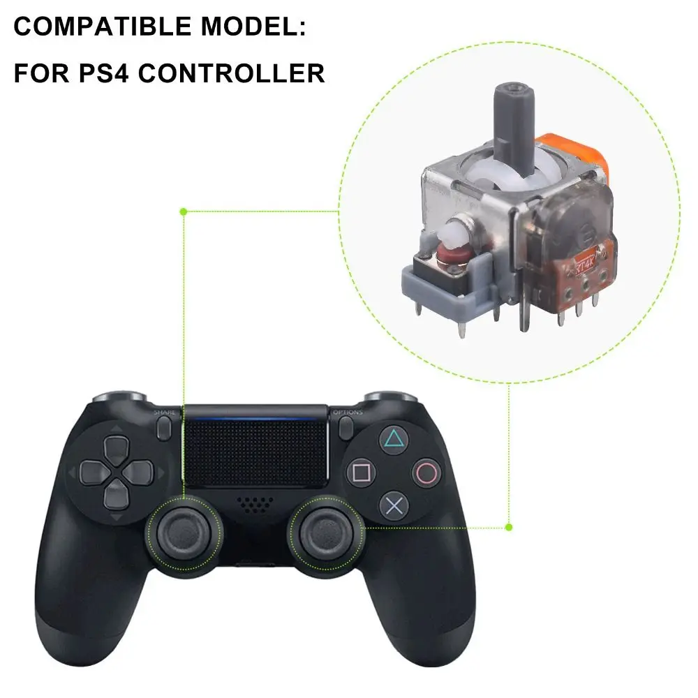 مكافحة الانجراف TMR عصا التحكم الكهرومغناطيسية فيلم الكربون ثلاثية الأبعاد التناظرية ThumbStick عالية الدقة دائم الروك استبدال تحكم