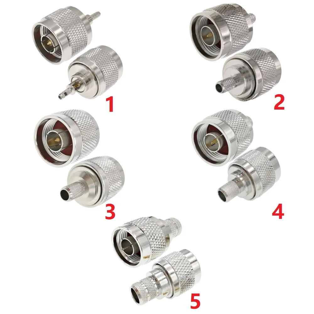 N Male Window Crimp For RG316 RG58 RG400 LMR195 RG8X LMR240 RG5 5D-FB 7D-FB RG8 LMR400 8D-FB RG213 RF Coaxial Connector Adapter