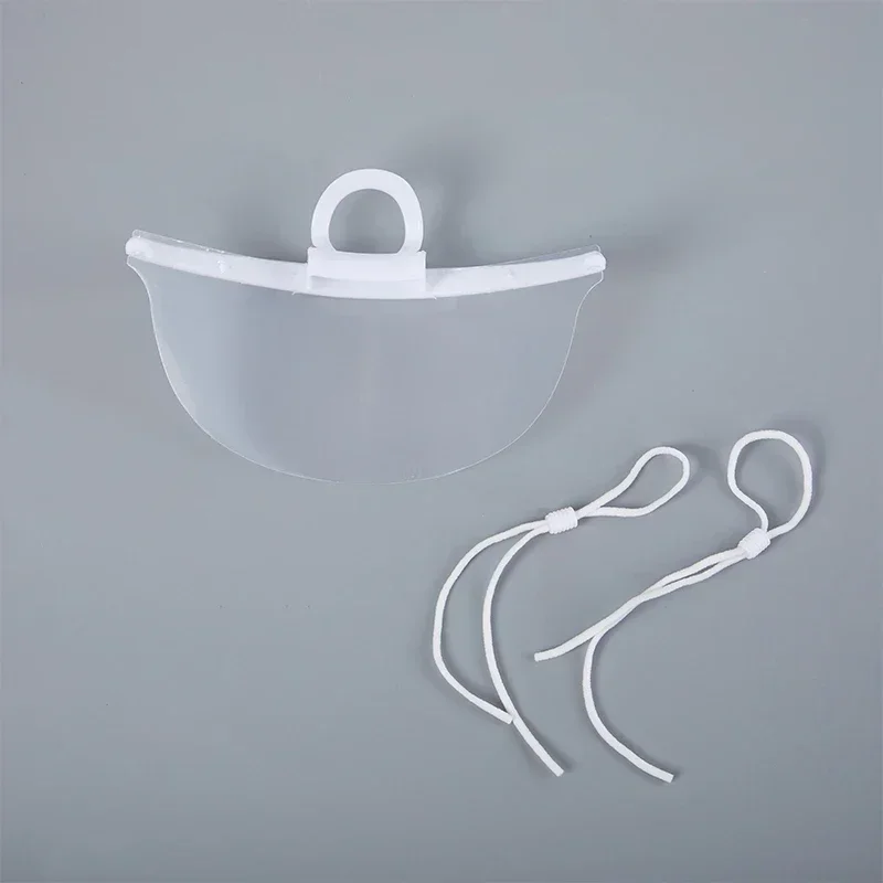20 Stück durchsichtige Plastik-Catering-Masken für Hotel, Schönheitssalon, Koch, Kellner, wiederverwendbare, sichtbare, spritzwassergeschützte Masken – Detail 19