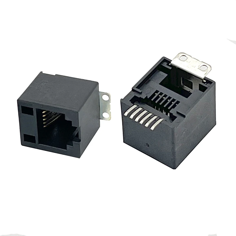 

15PCS 52 All-plastic surface-mount RJ12 socket with 6P6C female connector and 180-degree vertical SMT female connector