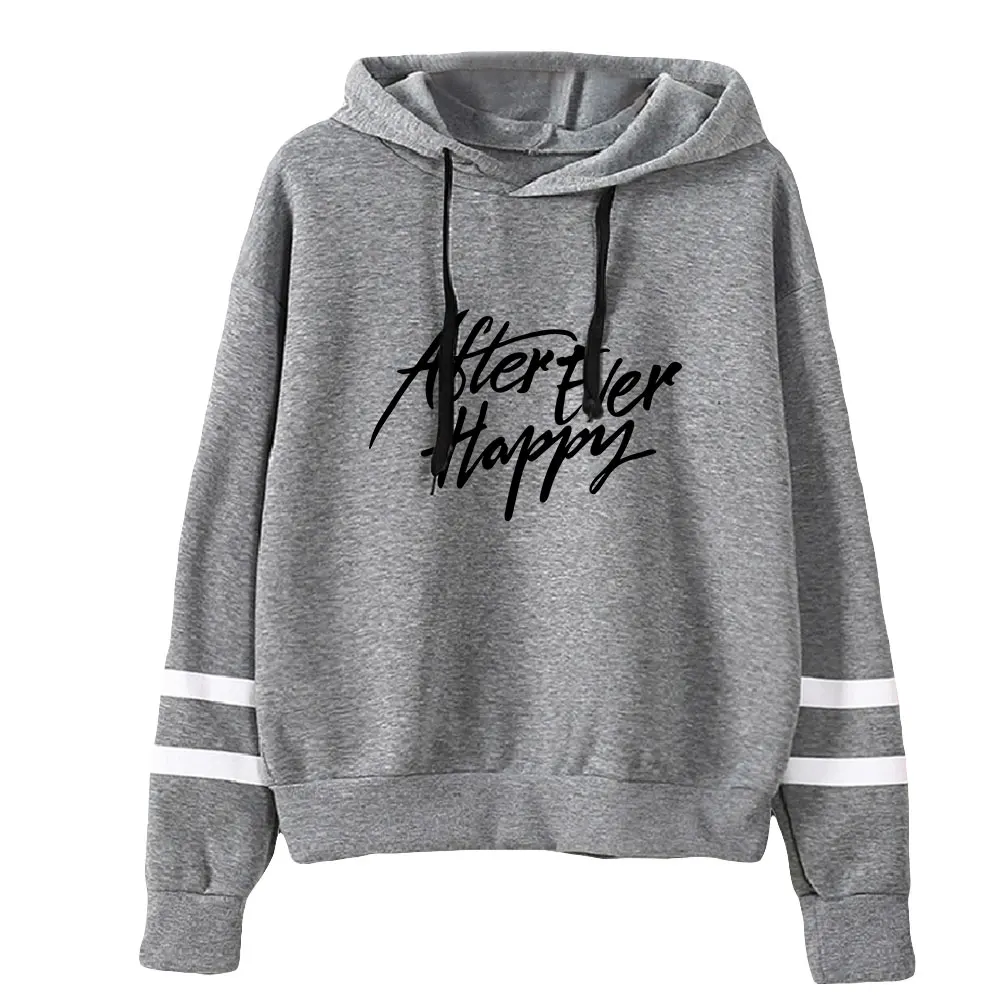 Na Altijd Happy Unisex Pocketless Parallelle Staven Mouw Sweatshirt Vrouwen Heren Hoodie Nieuwe Amerikaanse Film Mode Kleding