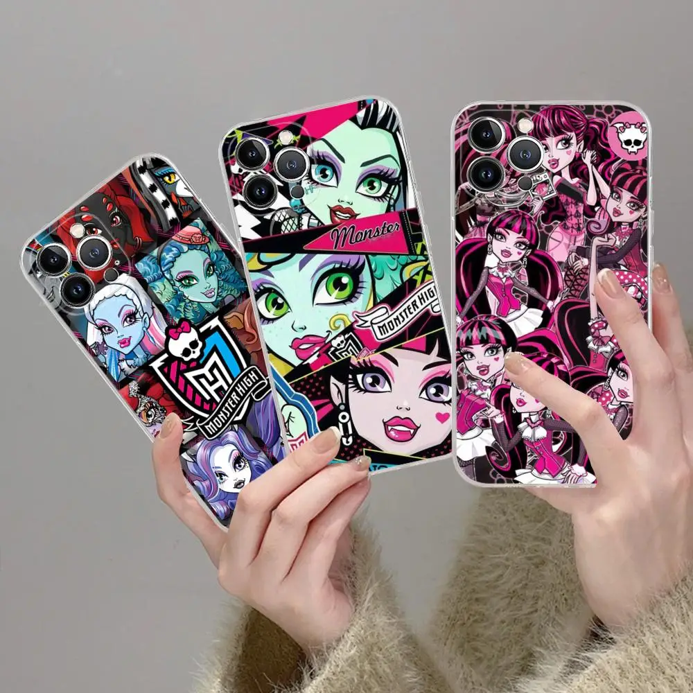 M-MonsterS Cartoon H-HighS Phone Case Silicone Soft for iphone 15 14 13 12 11 Pro Mini XS MAX 8 7 6 Plus X XS XR Cover