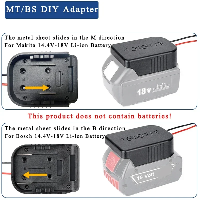 Li-ion Battery Power Supply Mount Connector DIY Adapter Dock Holder For Makita BL1830 For Bosch 14.4V-18V Lithium Battery BAT618